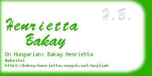 henrietta bakay business card